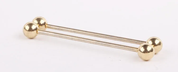 gold 1 шт. Бэтмен Промышленная Штанга 316L нержавеющая сталь модные серьги промышленные пирсинг ювелирные изделия для тела - Окраска металла: gold