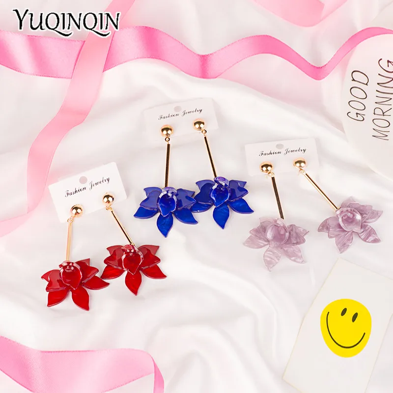 Женские винтажные большие акриловые серьги подвески новые металлические