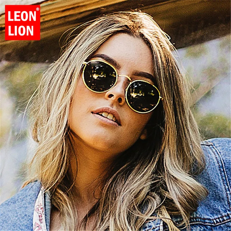 LeonLion 2021 Polarized Sunglasses Women Glasses Men Luxury Retro Metal Sun Vintage Mirror Oculos De Sol Feminino UV400 | Аксессуары для