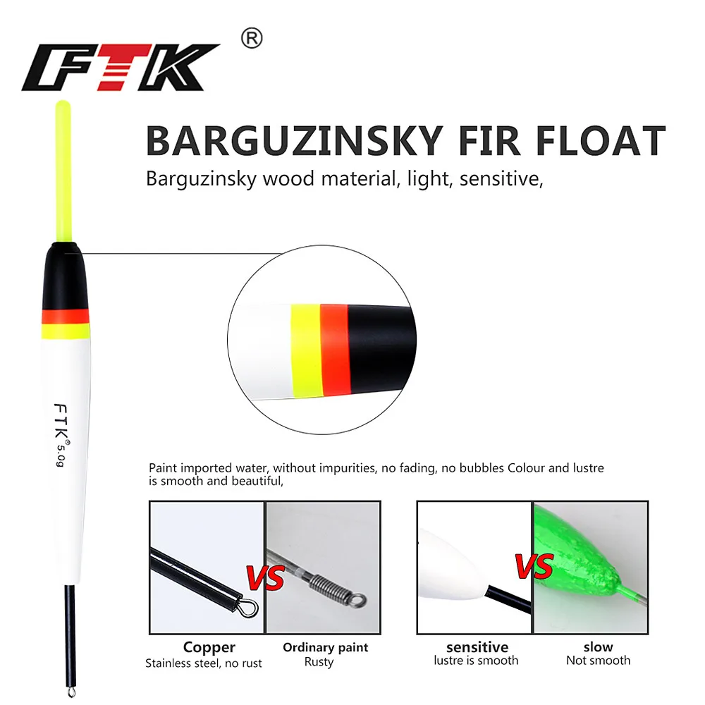 ФТК 5 шт./лот 2g, 3g, 4g 5g Световой из баргузинской ели Подставка-поплавок для Go Рыбалка на карпа 15,5-17 см световая палочка плавучий буй для рыболовные снасти