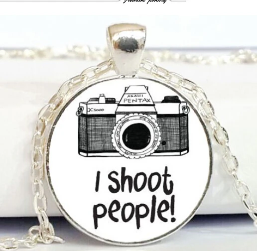 Новинка кулон I Shoot People черно белое ожерелье для камеры круглая фотография