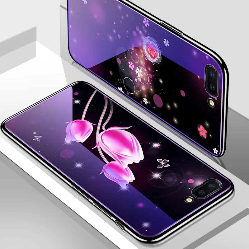 Quality +++For Huawei P20 LITE Phone Case Flora For HUAWEI Temepered Glass Back Covers |