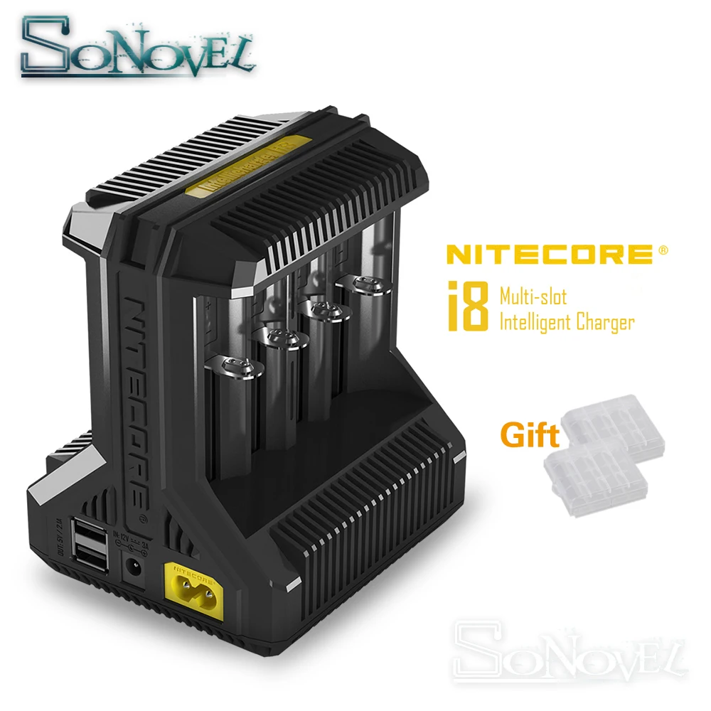 NITECORE Intellicharge I8 eight Bays зарядное устройство Li Ion 18650 14500 16340 26650 AAA AA автоматически