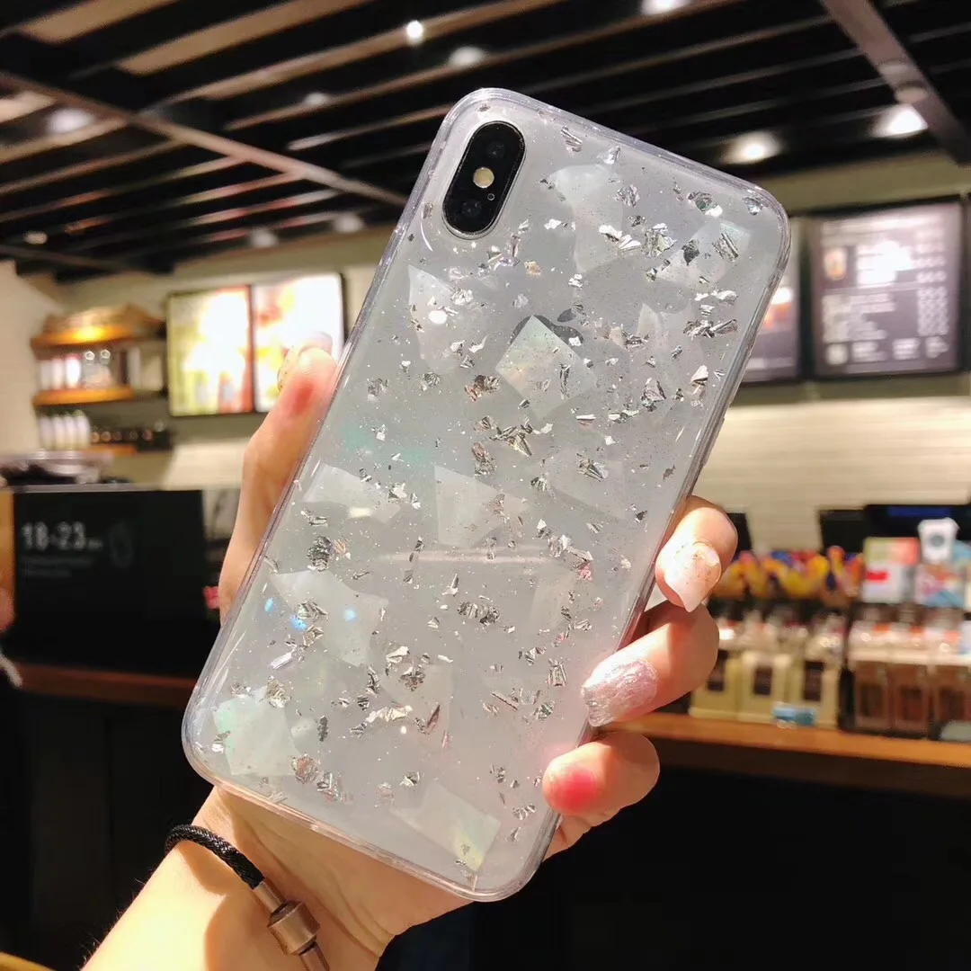 Glitter Phone Case For iPhone 7 8 Plus Dream Shell Pattern Cases X 6 6S Soft TPU Silicone Back Cover |
