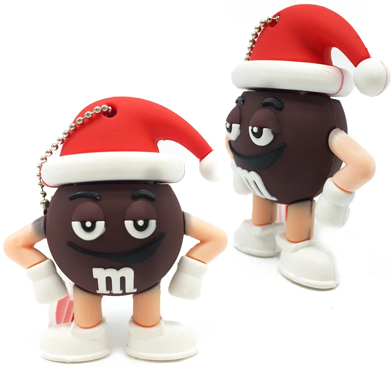 Usb флеш-накопитель, 64 ГБ, персональный, usb флеш-накопитель, 32 ГБ, флеш-накопитель, 16 ГБ, 8 ГБ, 4 Гб, usb флешка, 128 ГБ, мультфильм, Рождество, M& m's Chocolate Bean