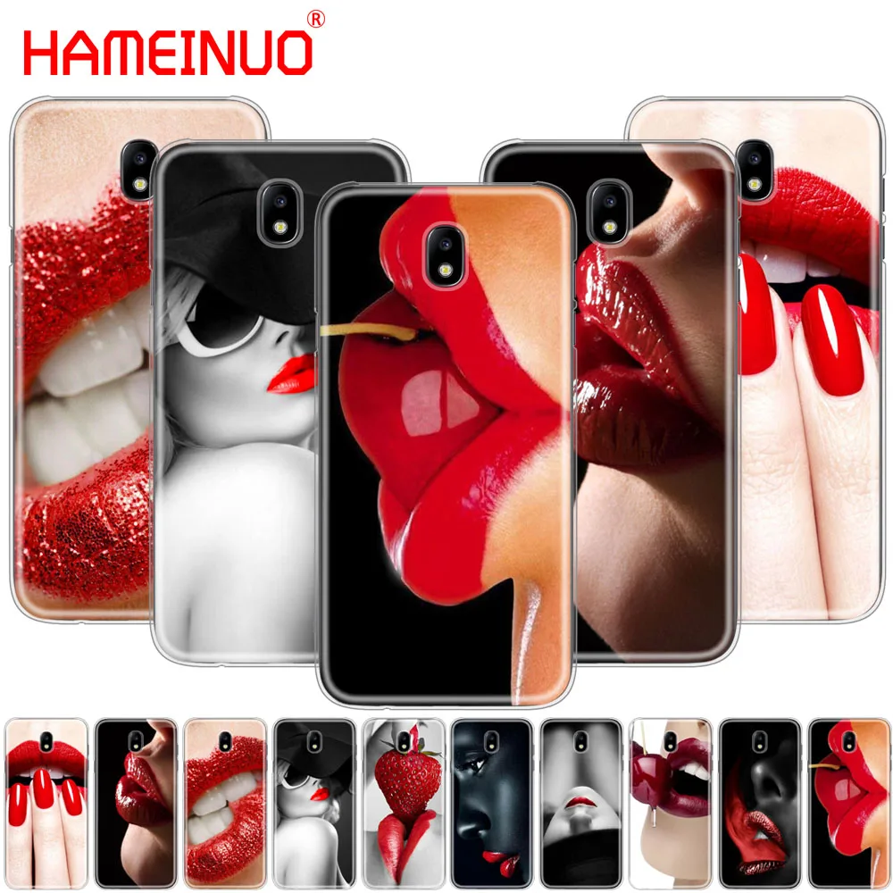 Роскошный корейский чехол для телефона HAMEINUO Red Sexy Lips girl Monroe Samsung Galaxy J3 J5 J7 2017 J527 J727