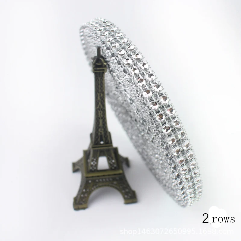 

REDJCK 10 Yards\lot Silver Plastic Diamond Rhinestone Wrap Ribbon Wedding Party Home Event Supplies Decoration DIY Accessories