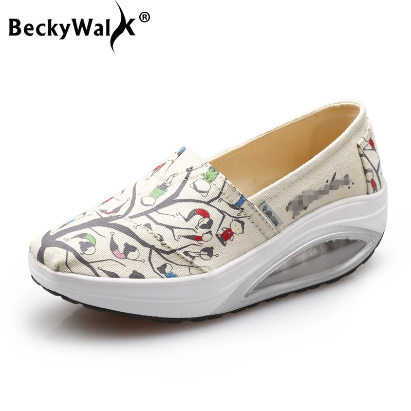 BeckyWalk весенняя женская обувь парусиновые кроссовки лоферы повседневная