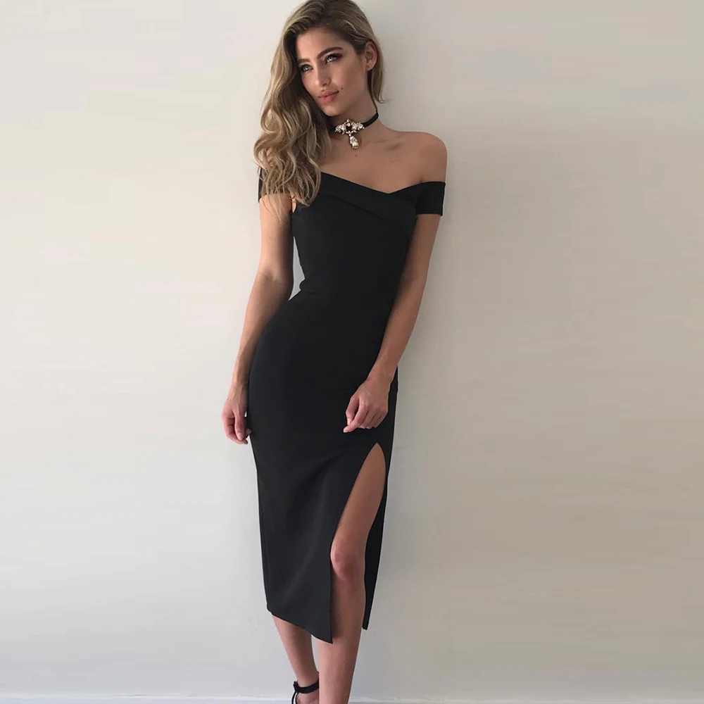 Yuvie Сексуальное Женское Обтягивающее Платье футляр миди Vestidos Коктейльные