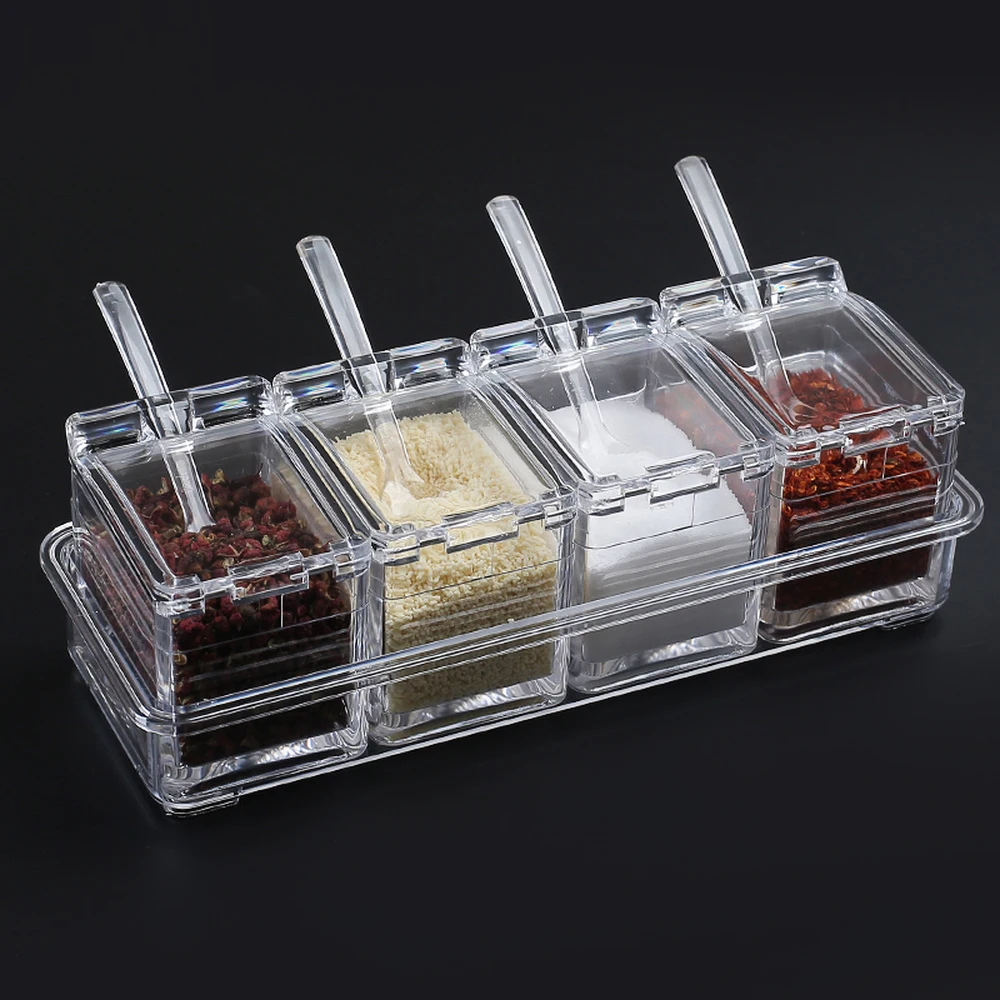 Spice box creative salt shaker household combination set glass seasoning storage kitchen jar wx9061806 | Дом и сад