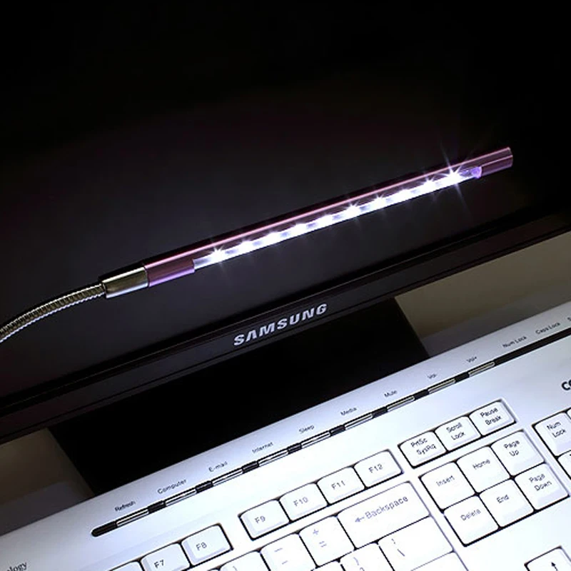 Настольная мини лампа 10 светодиодов 5 в пост. Тока USB Металлическая для чтения