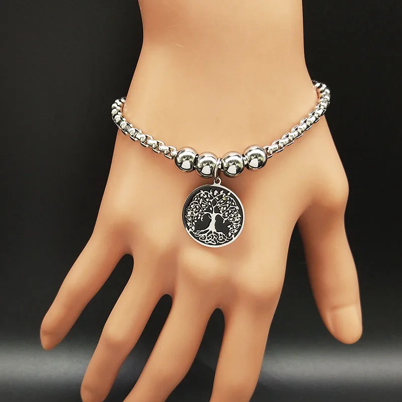 Женские браслеты из нержавеющей стали с изображением дерева жизни 2023 - купить по
