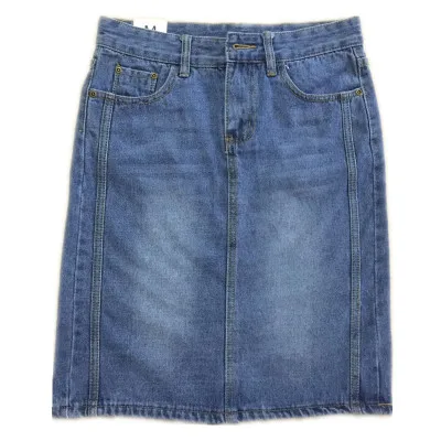 Light blue Новая летняя однотонная джинсовая юбка женская с высокой талией Повседневная трапециевидная джинсовая состаренная прилегающая джинсовая одежда юбка корейские юбки женские - Цвет: Light blue