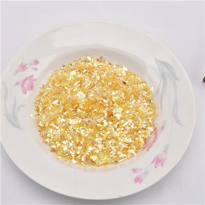 yellow Нерегулярные изоляционная бумага Блестки для ногтей белый розовый красочный Цвета Палетка с блеском Блестки для нейл Арта(искусство украшения ногтей) для 3D украшение для ногтей 10g - Цвет: yellow