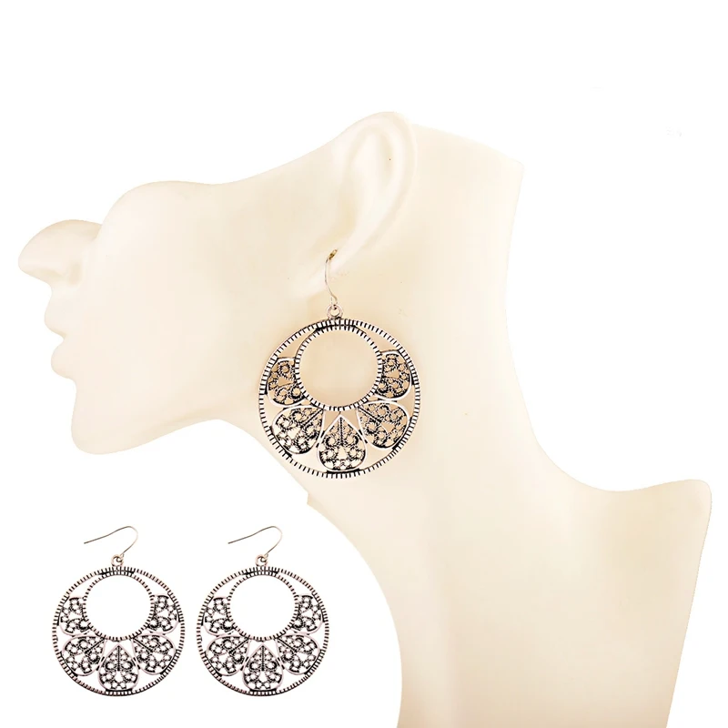 Женские винтажные большие круглые серьги Jhumka индийские украшения богемные