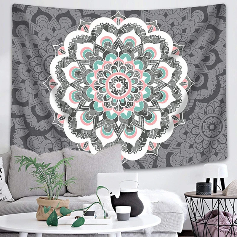 Large Mandala Indian Tapestry Wall Hanging Bohemian Beach Mat Polyester Thin Blanket Yoga Shawl 200x150cm | Дом и сад