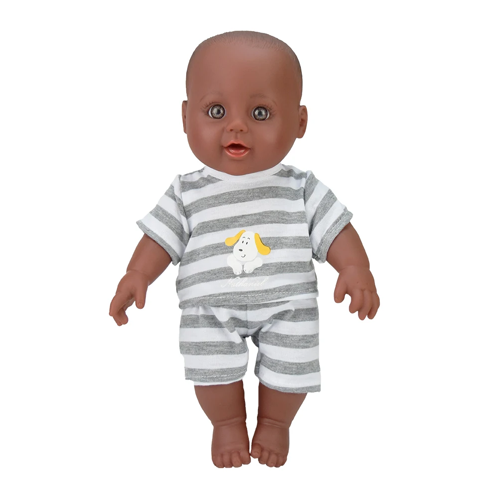 12 дюймов! Силиконовые волосы винил reborn baby новорожденный черный boneca куклы