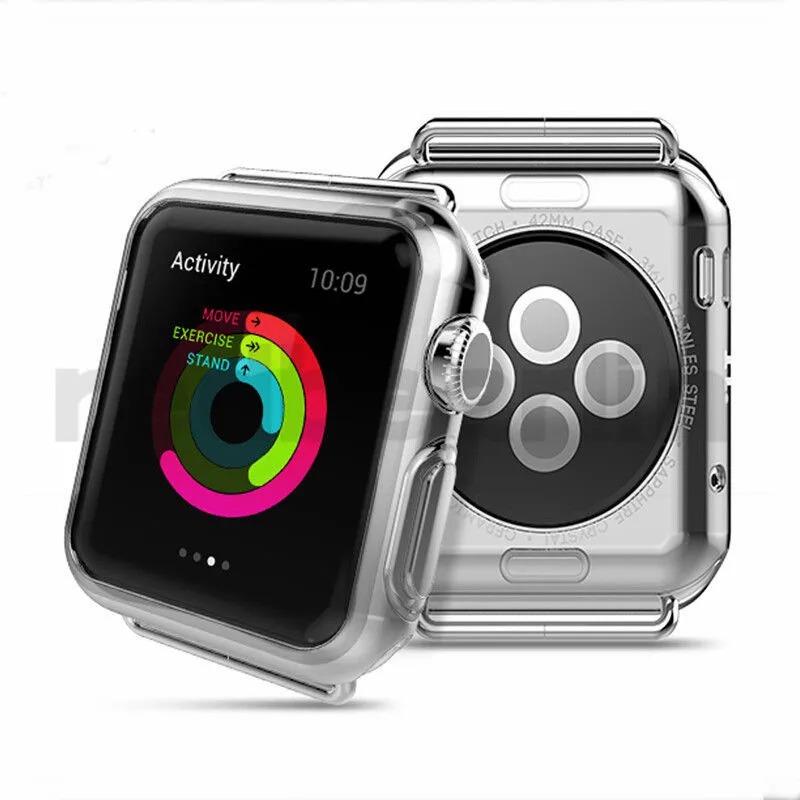 Ультра Прозрачный мягкий силиконовый чехол из ТПУ для Apple Watch 38 мм 42 40 44 apple watch Series 1