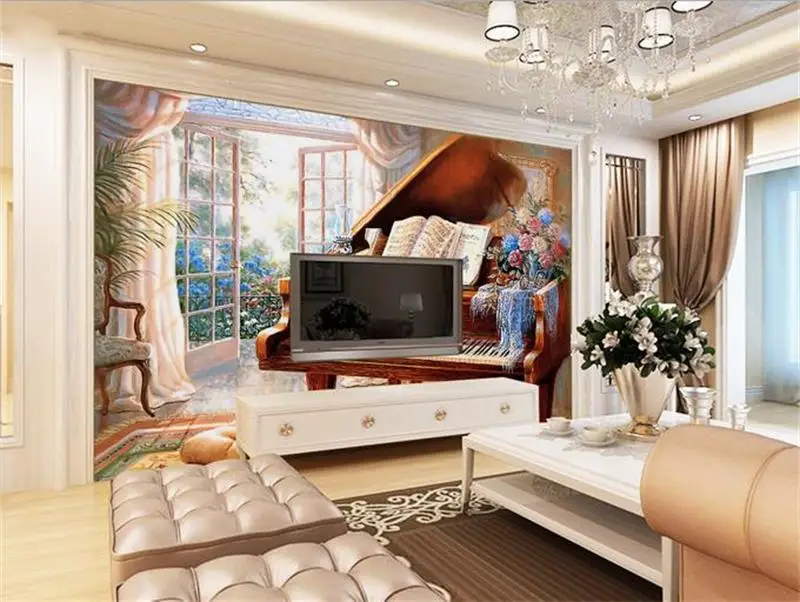 Настенные 3d обои на заказ нетканое украшение для окон с изображением фортепиано