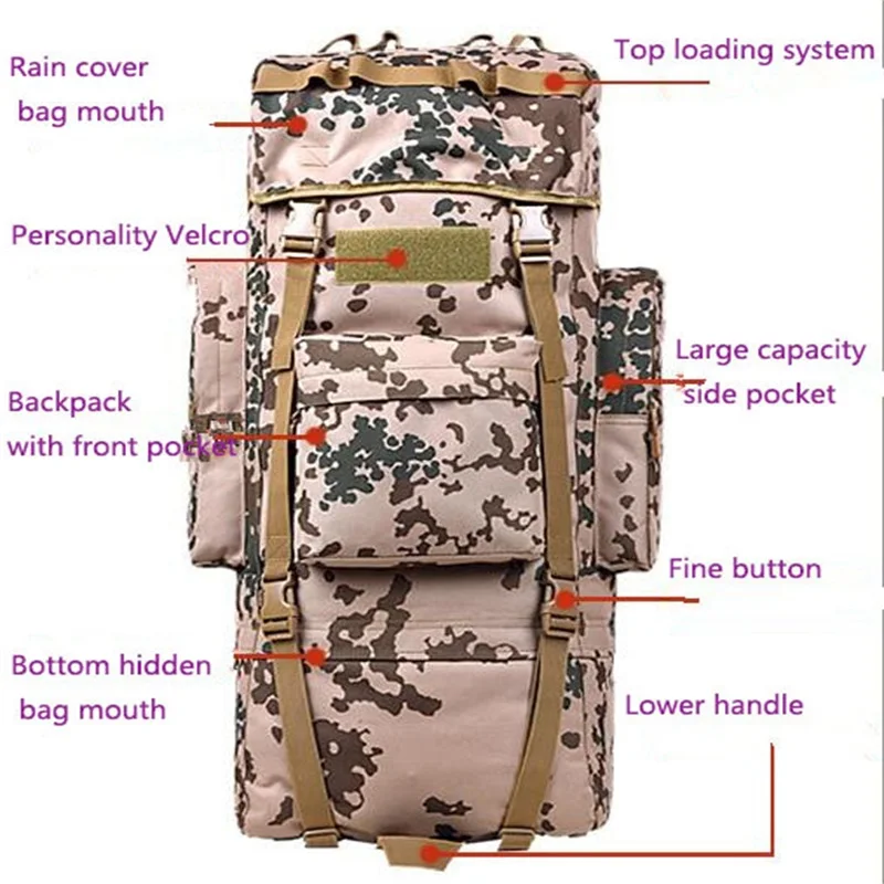 Камуфляжный военный рюкзак многофункциональная водонепроницаемая Спортивная