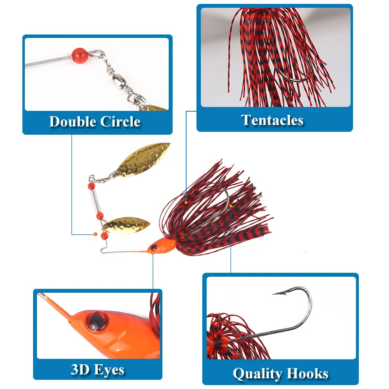 10 шт./партия Спиннербейт 9 5 см 17 г Тонущая Рыбалка Спиннер приманка джиговая