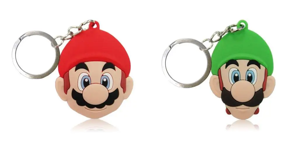 7009-05-06 2pcs 2-4 шт. ПВХ брелок мини мультяшная аниме-фигурка Super Mario Bro брелок держатель для ключей брелоков детская игрушка-подвеска - Цвет: 7009-05-06 2pcs