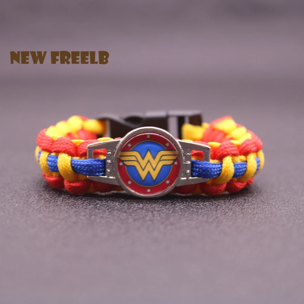 Новинка DC Comic Movie Wonder Woman браслеты с логотипом Паракорд ручная работа синий