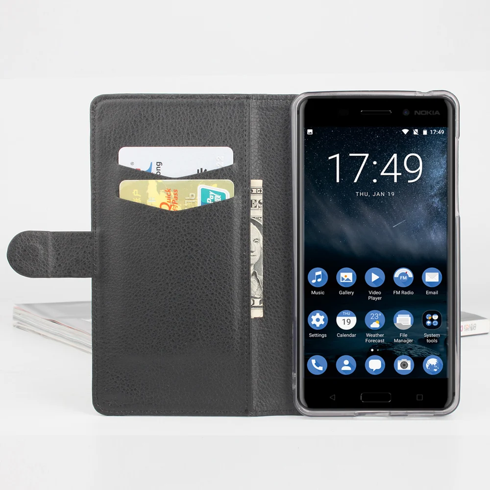 Телефон чехол для Nokia 5 кожаный бумажник 3 6 650 950 950XL кошелек тип мобильного