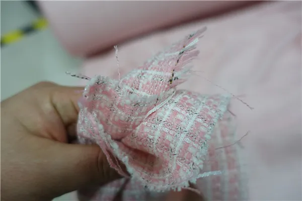 Бесплатная доставка ткань в розовую и белую клетку сотканая с лентой цена за 1