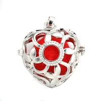 modkisr new arrival 6pcstrendy hollow cage filigree ball box essential oil diffuser locket pendants heart jewelry without chain