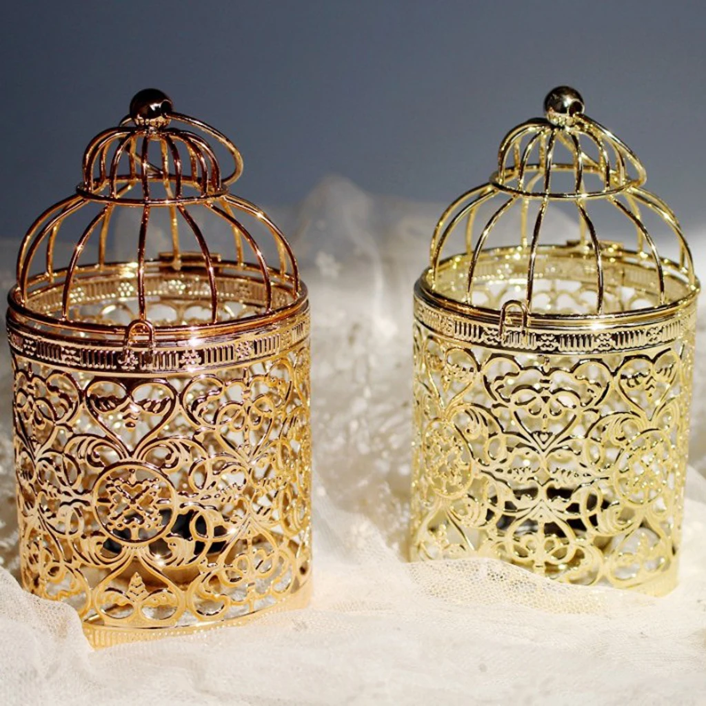 MagiDeal выдолбленный узор дизайн Tealight металлический подсвечник подвесные фонарики