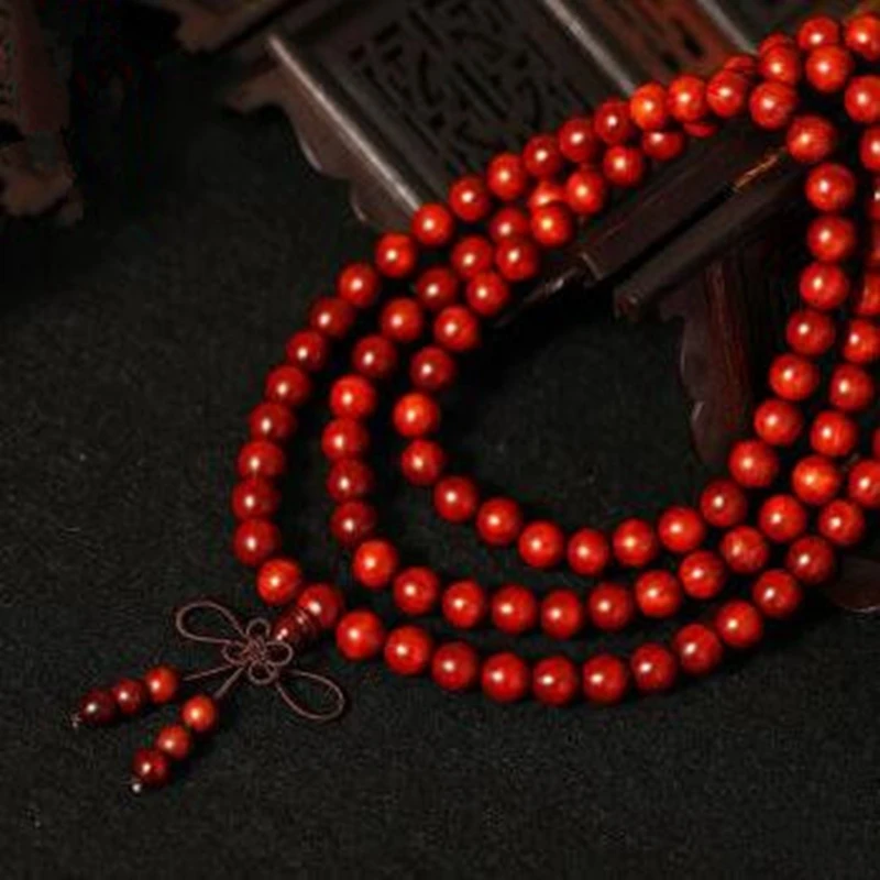 Free shipping lobular red sandalwood bracelets high oil density pug lovers beads rosary bracelet 108 gift wood | Украшения и