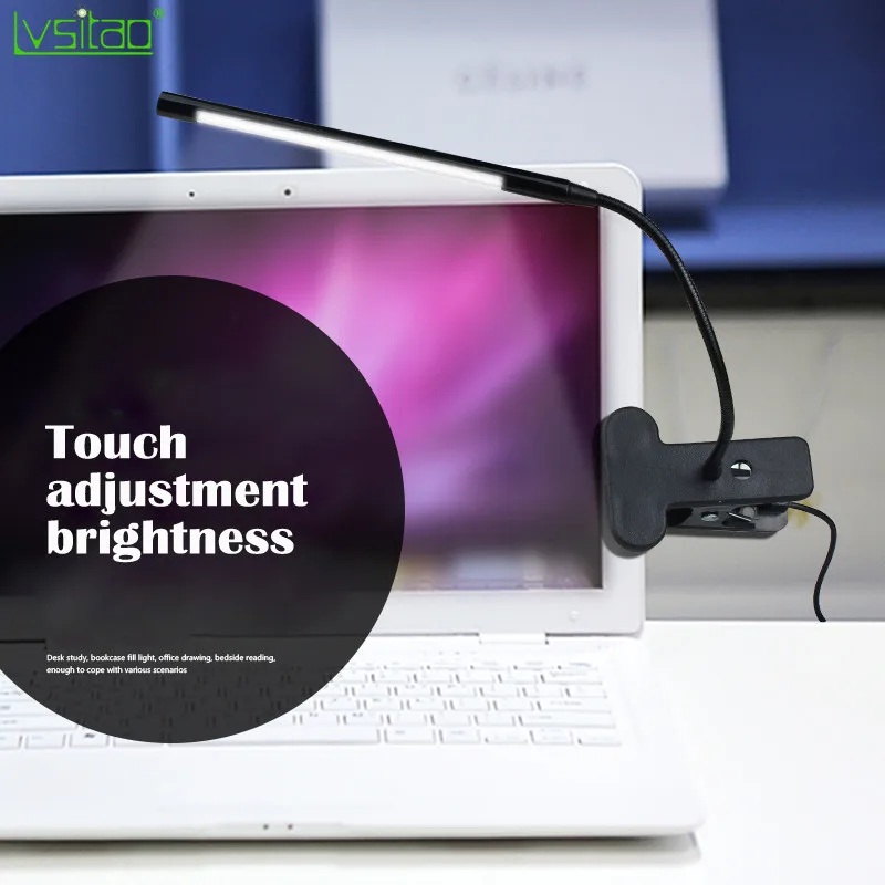 LED Eye Protection Flexible desk light Clip&ampstand Table Gooseneck lamp USB rechargeable bedroom dimmer ReadingLight smart touch |