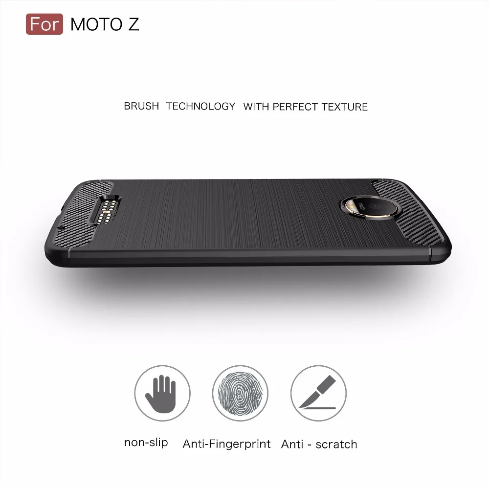 Limelan Новый чехол для Moto Z Play из углеродного волокна матовый ТПУ чехлы телефона