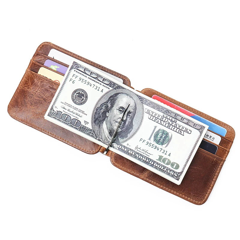 Винтажные Брендовые мужские кошельки из натуральной кожи модные повседневные