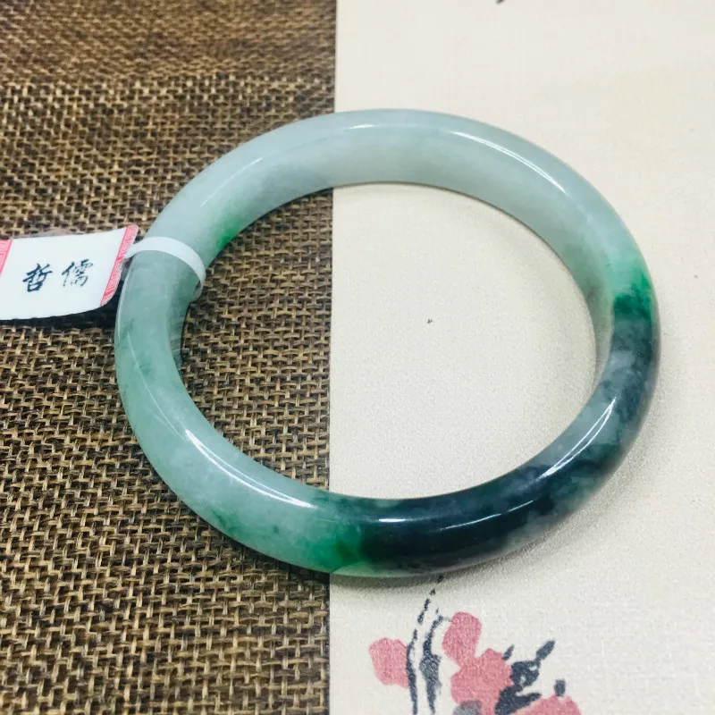 Zheru Jewelry Natural Jadeite Bracelet noble two-color dark blue 54-62mm female gift A certificate | Украшения и аксессуары