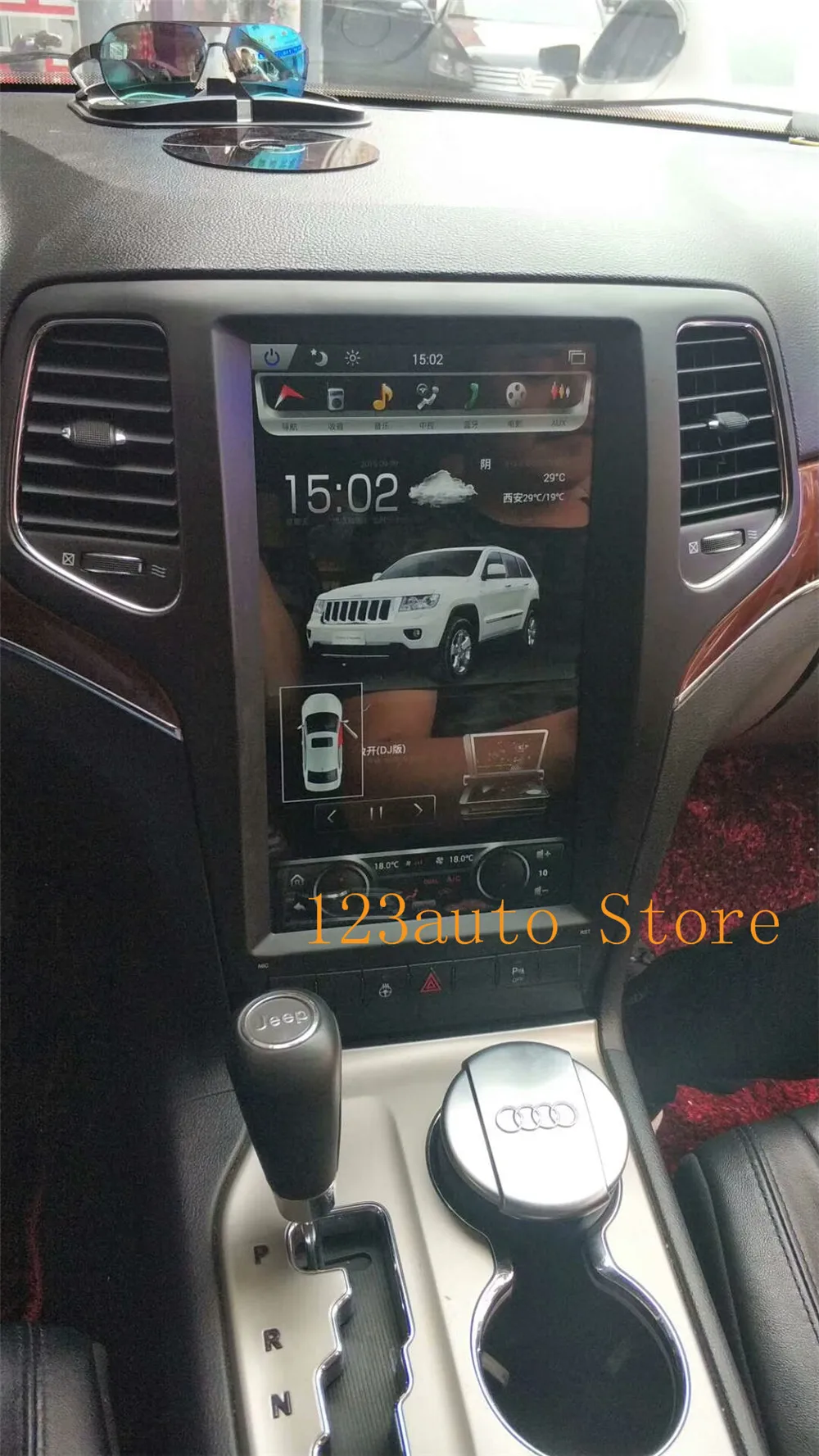 13,3 дюймов вертикальный экран Tesla стиль Android 8,1 автомобильный DVD gps плеер Радио Навигация стерео для Jeep Grand Cherokee 2009-2011 PX6