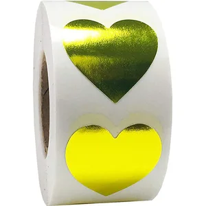 Наклейки для скрапбукинга, в форме сердца, золотистые наклейки, этикетки для печати, 500, Свадебные украшения стикер для канцелярских товаров