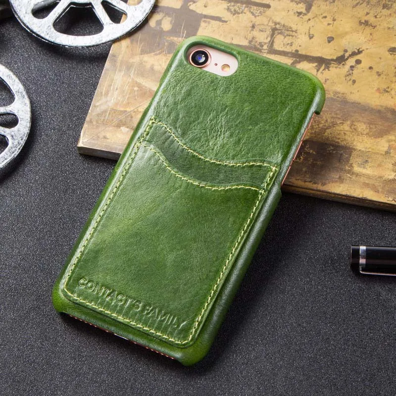 Чехол-книжка из натуральной кожи для iPhone 8, 7, Ретро Чехол-Кошелек для iPhone 7, 8, защитный чехол для телефона - Цвет: CF1003-Green