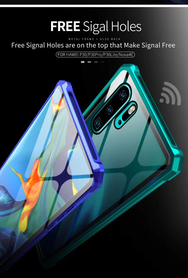 Чехол для huawei P30 Lite, металлический каркас, жесткое закаленное заднее стекло, смешанный с алюминием, Бампер для huawei P30 Pro, тонкий роскошный чехол