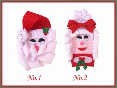 High Quality Grosgrain Ribbon /Lace Print Kids Hair Accessories 50Pcs Christmas Tree