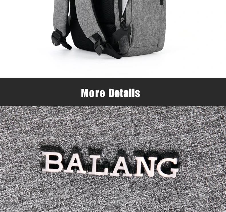 Бренд BALANG, новинка, рюкзак для ноутбука, многофункциональный, USB зарядка, мужской рюкзак для 15,6 дюймов, модный рюкзак, водонепроницаемый, mochila