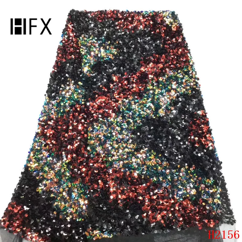 HFX фиолетовые кружевные ткани 3D тяжелые расшитые блестками вышитый материал