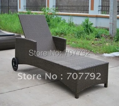 Городская ротанговая шезлонг с колесами горячая распродажа|rattan chaise lounge|rattan
