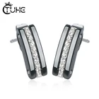 Элегантные Кристальные квадратные серьги для женщин геометрические керамические серьги здоровые никогда не выцветают подарок на свадьбу День рождения