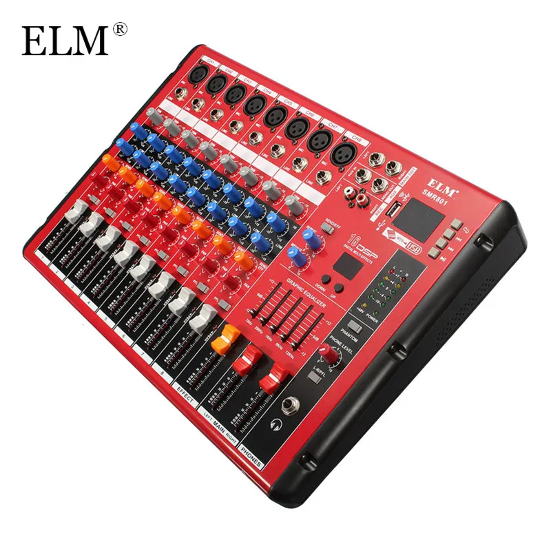 ELM Professional караоке аудио звук микшер усилители домашние микрофон консоли bluetooth 8