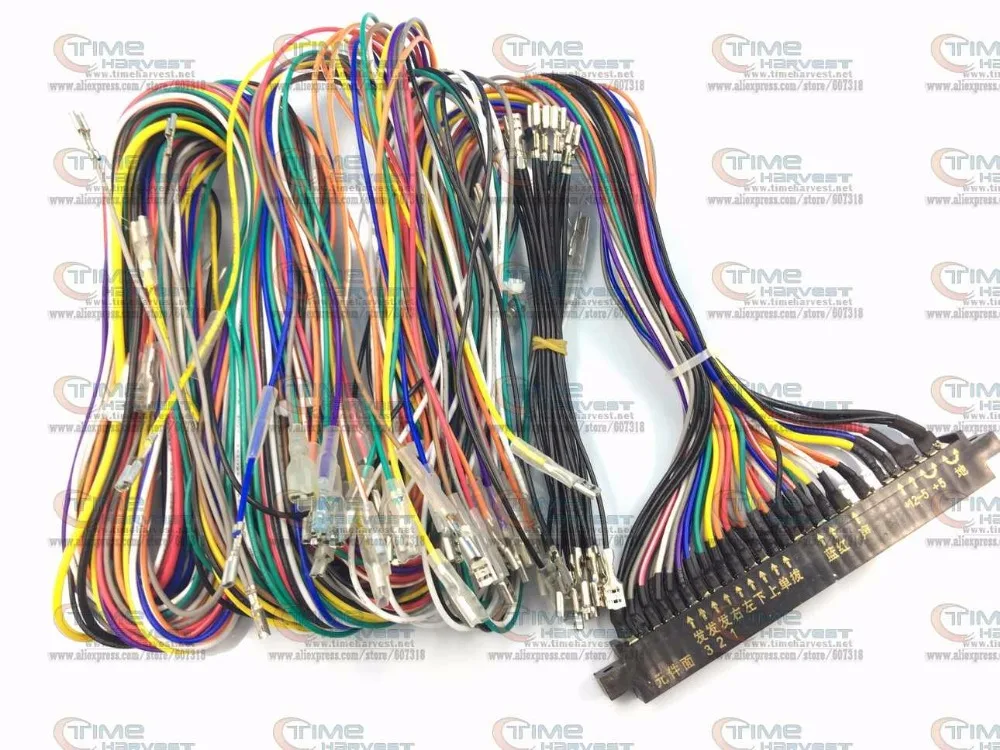 

1piece Jamma Harness with full welding wires 28 pin JAMMA wiring for 3 side cocktail game table Arcade game machine