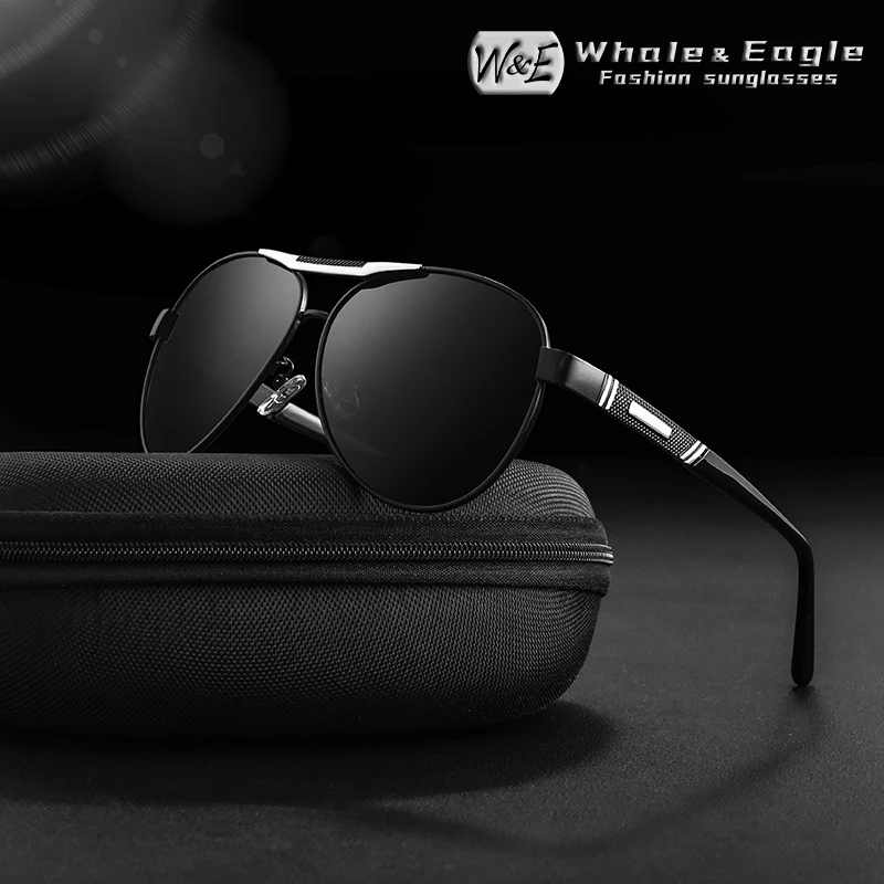 

W&E Pilot Men Sunglasses Retro Brand Classic Polarized Sunglasses Coating UV400 Gray Lens Aviation Driving Men Women Sunglasses