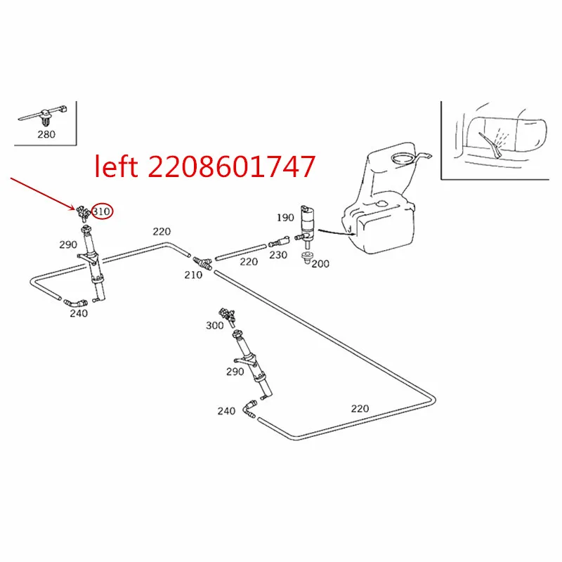 Распылитель воды для фар подходит для S класса W220 S280 S500 S400mer ced es-be nzS350 телескопическое сопло-распылитель - Цвет: Армейский зеленый