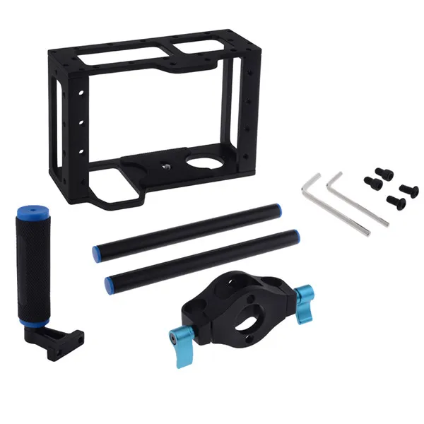 Aluminum DSLR Camera Cage Kit Support for Canon 5D Mark II 7D 60D 15mm Camera Cage Rig enlarge